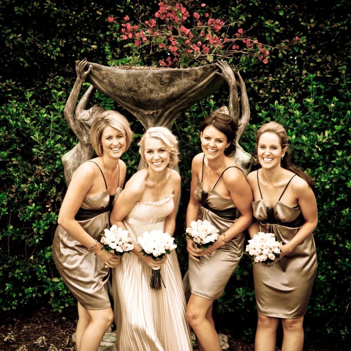A bridesmaid photographed after her hair and makeup, styled by Bellus
