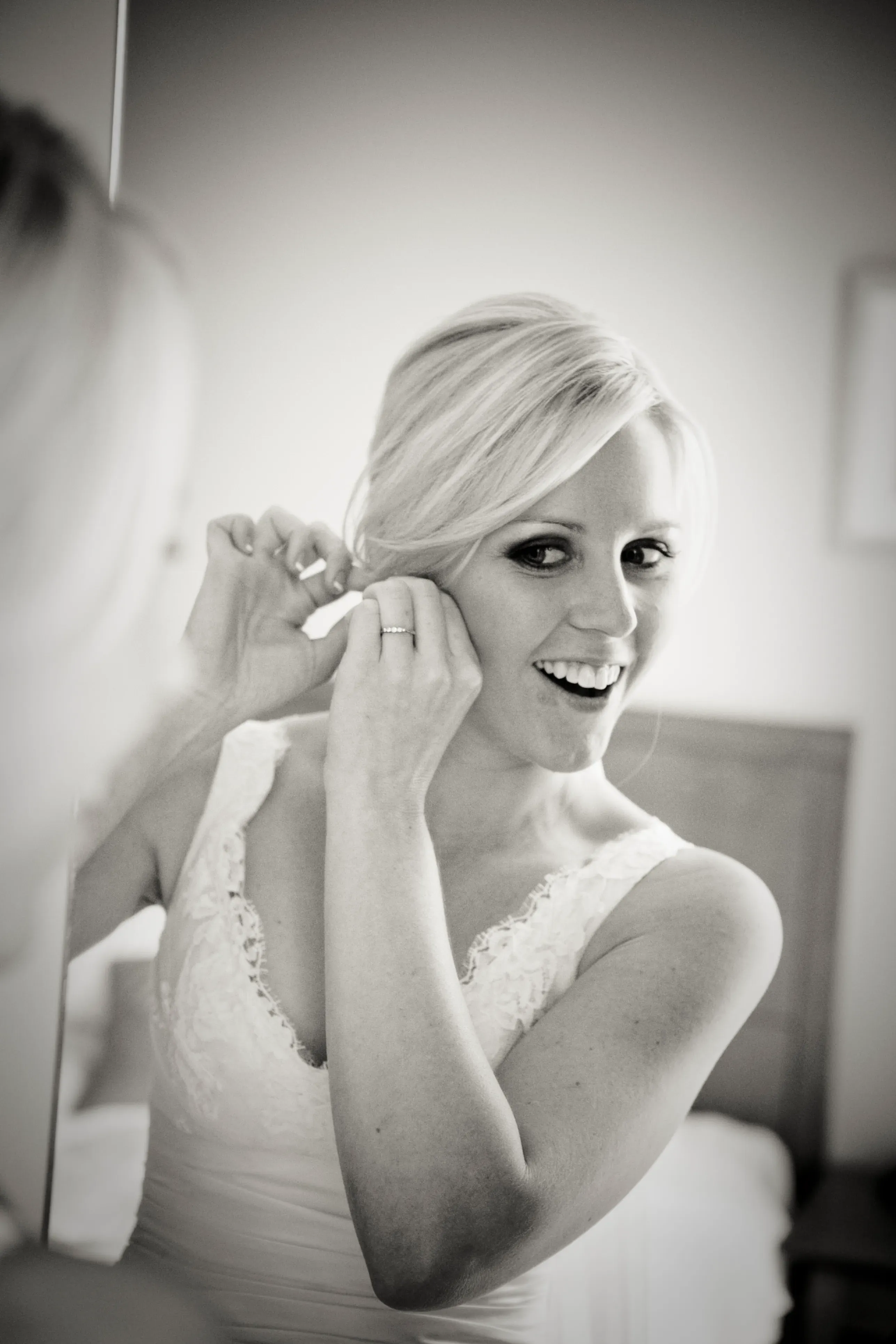 Newcastle bride getting ready, the last touches before the ceremony