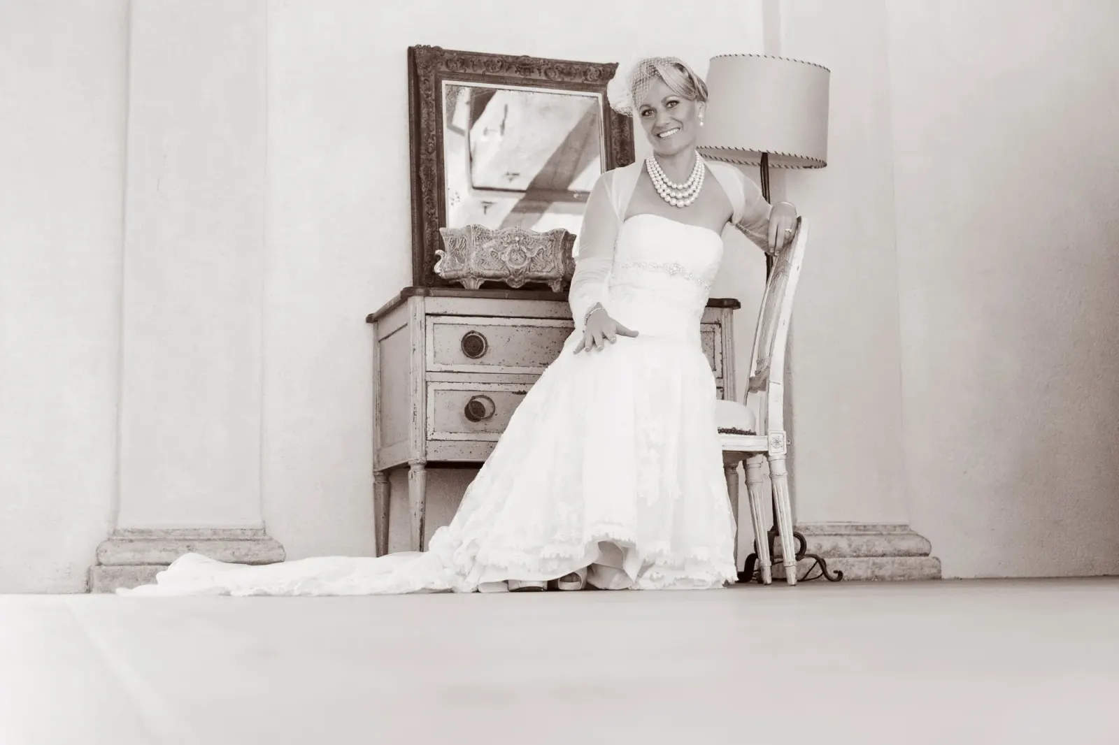 A Bellus bride ready on her wedding morning, hair styled on location by Amanda Frost