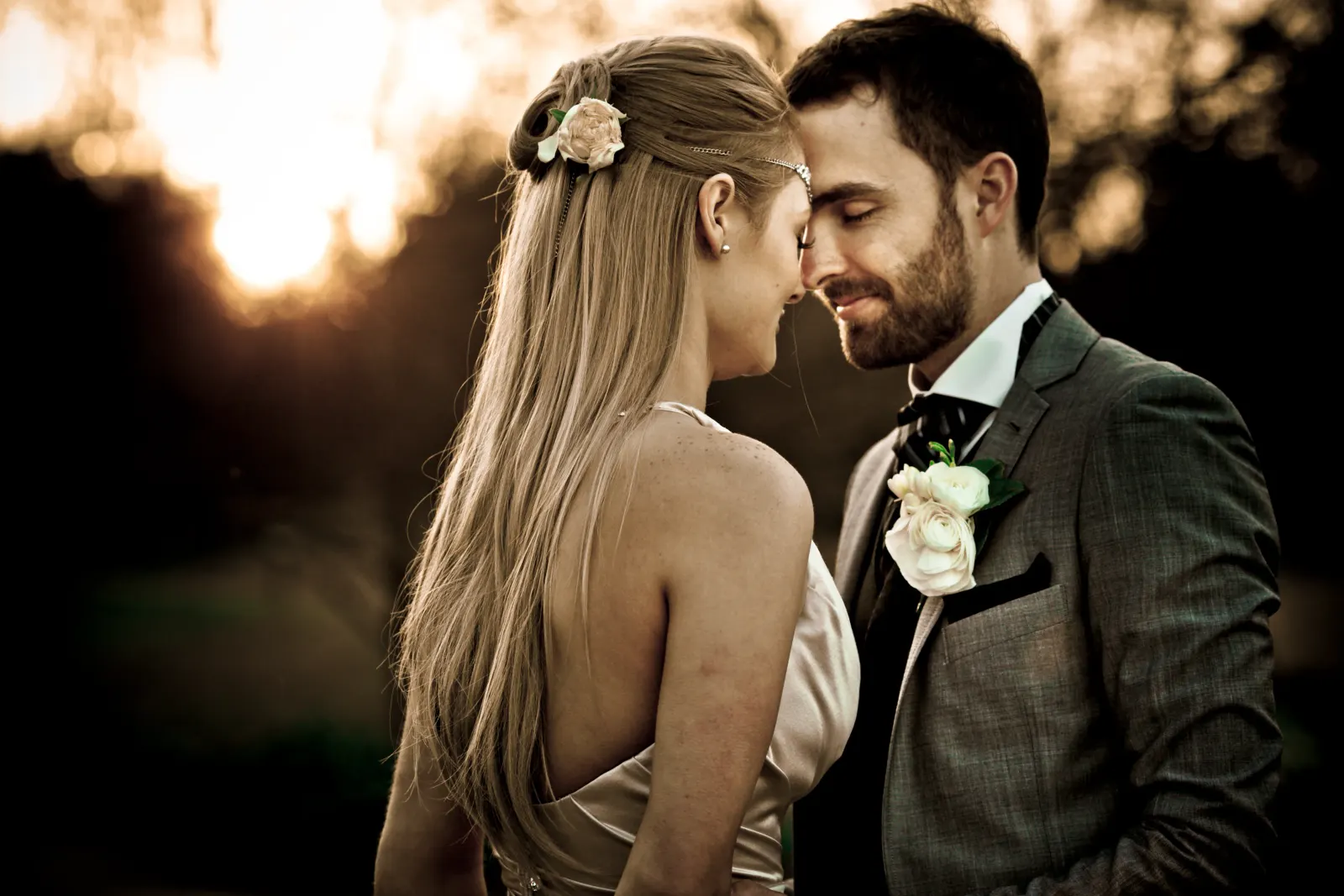 A couple after their intimate Hunter Valley ceremony, hair and makeup by Amanda Frost