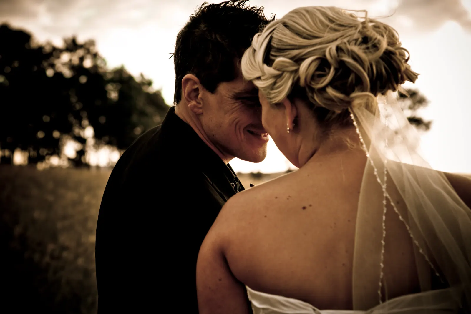 A couple after their intimate Port Stephens ceremony, hair and makeup by Amanda Frost