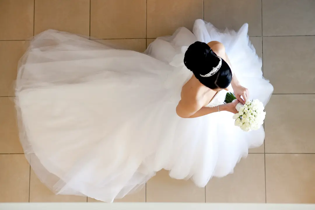 The finished wedding hair and makeup by Amanda Frost of Bellus for a real bride