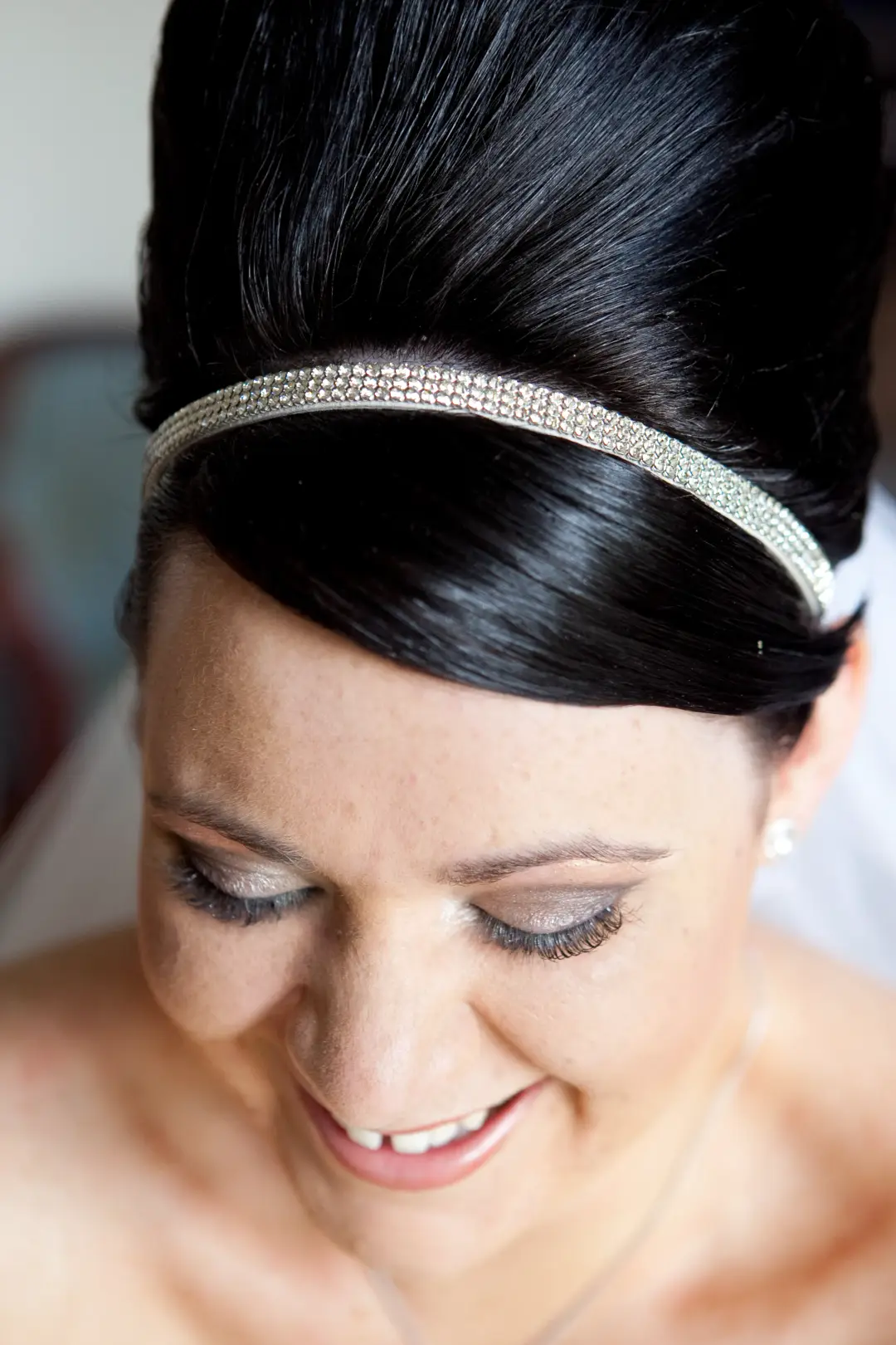 The finished bridal hair and makeup by Amanda Frost in Newcastle for a real bride