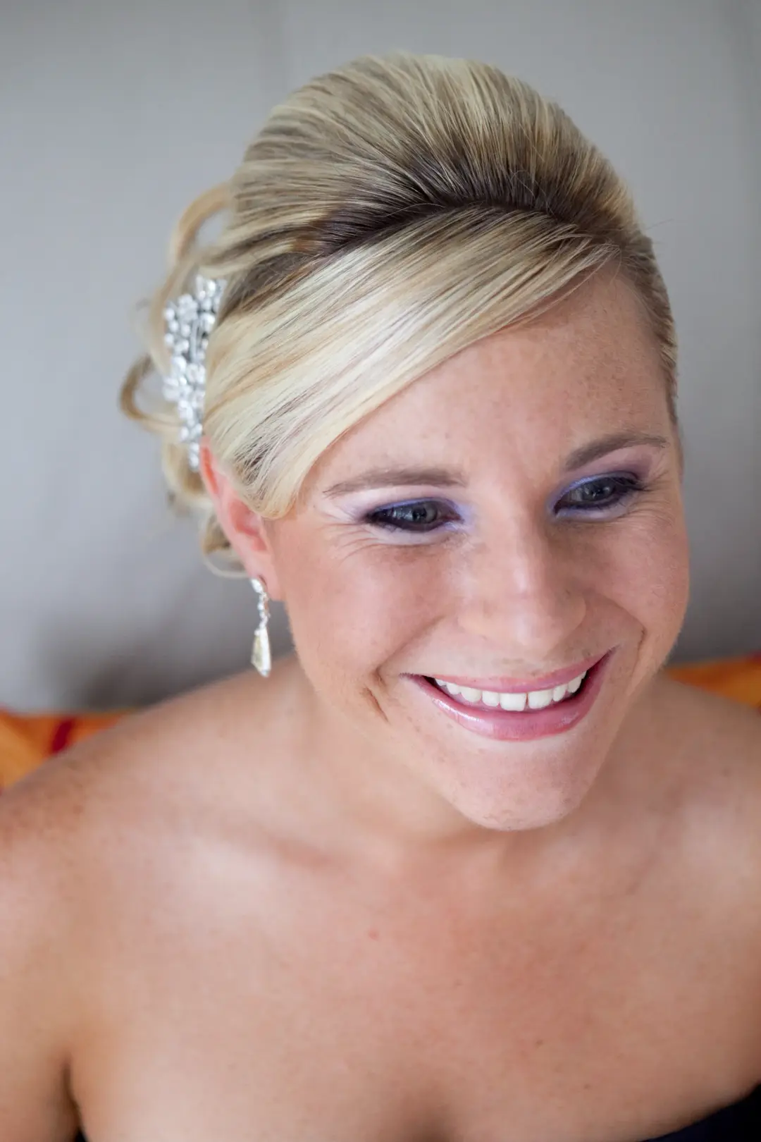 The finished wedding hair and makeup by Amanda Frost in Newcastle on location