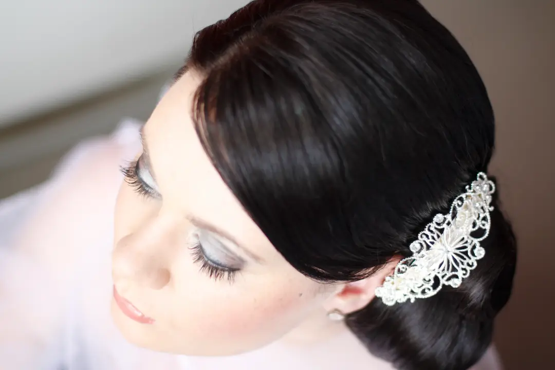 Hair and makeup for the bride by Amanda Frost in Newcastle photographed on the day