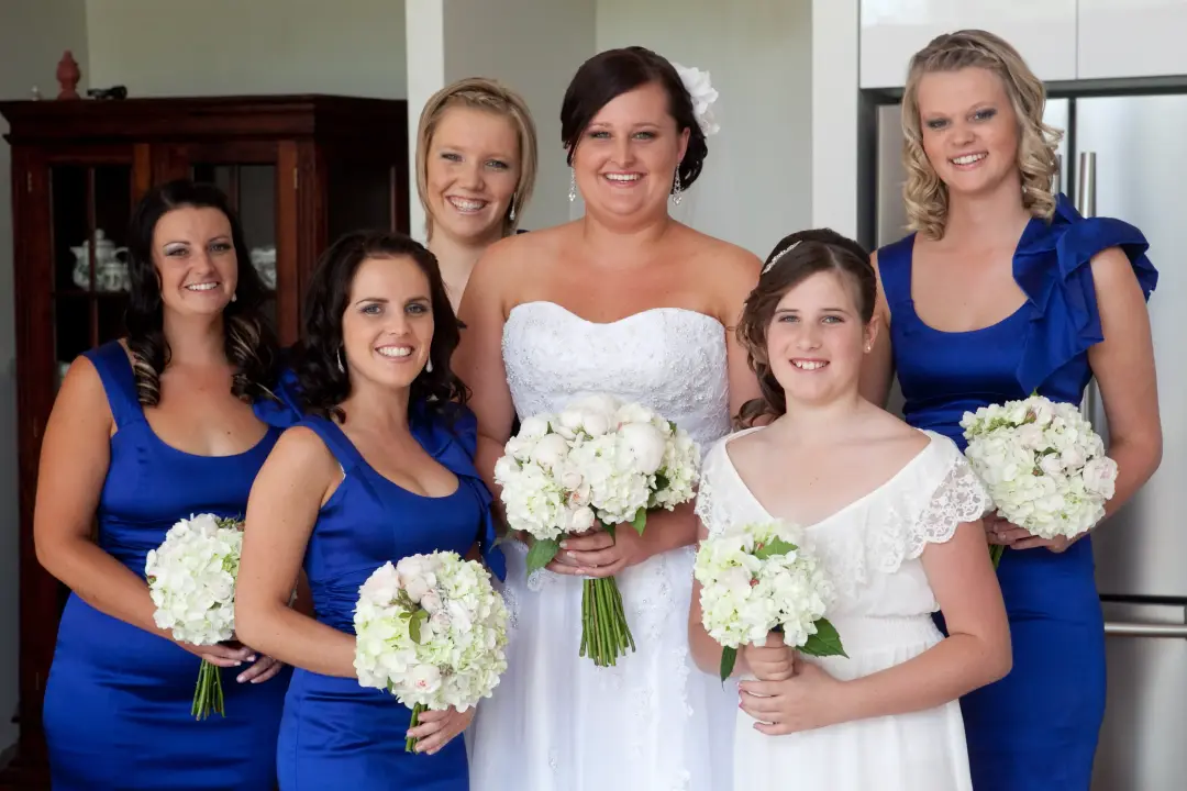 Bridal party bride with her party