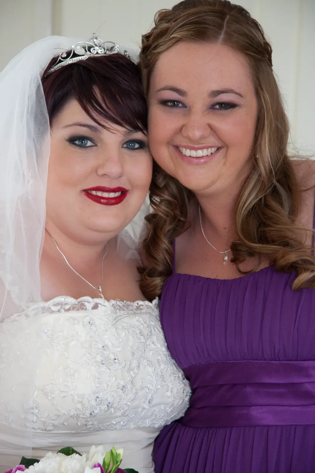 The finished wedding hair and makeup by Bellus for a real bride