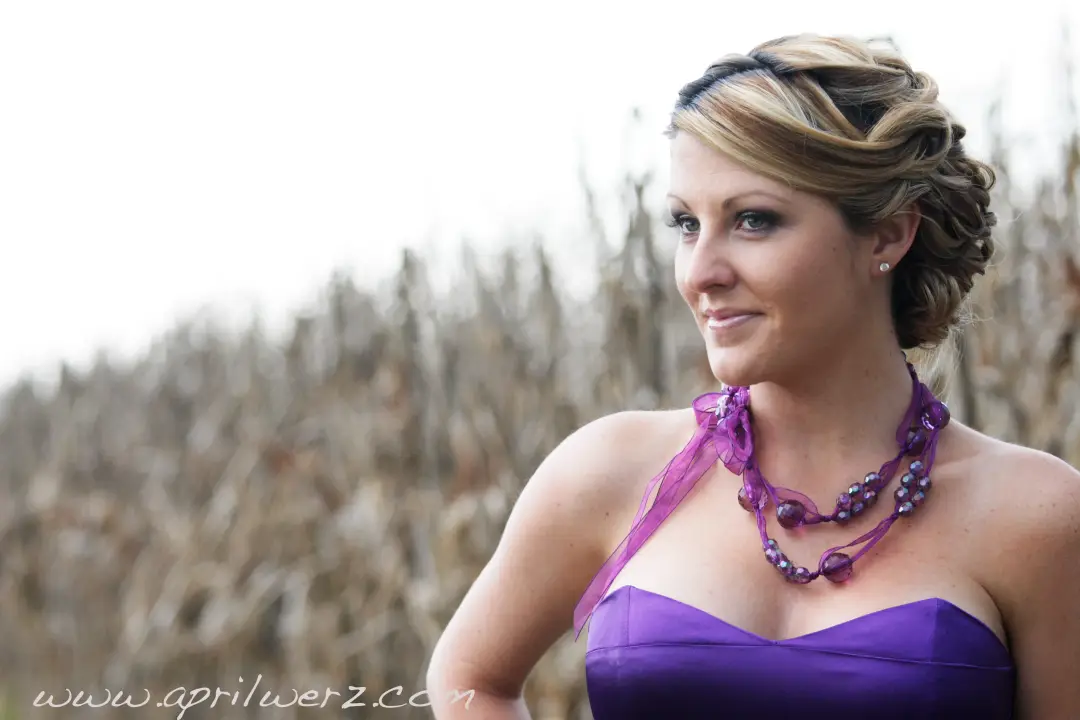The finished bridal hair and makeup by Amanda Frost
