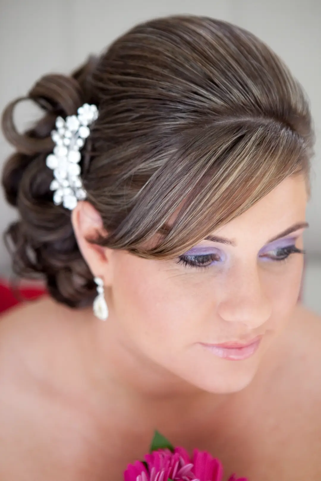 On-location wedding hair and makeup by Bellus for a real bride