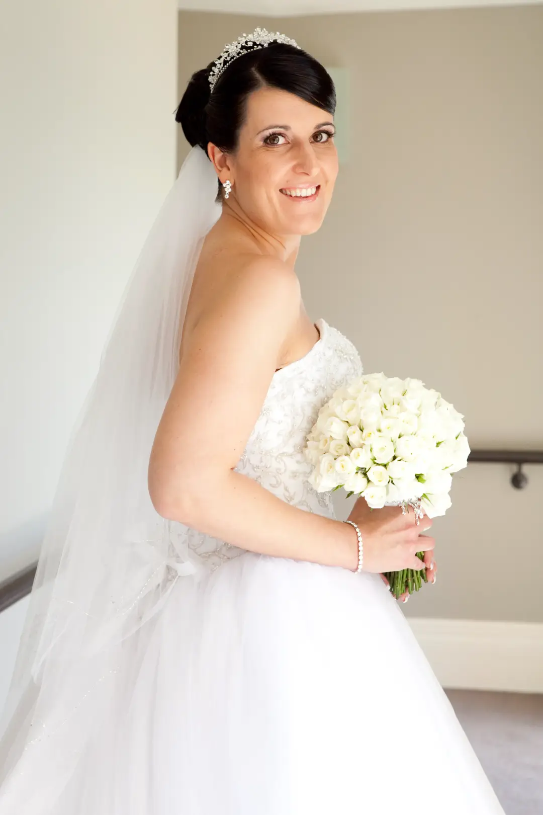 The finished wedding hair and makeup by Bellus on location