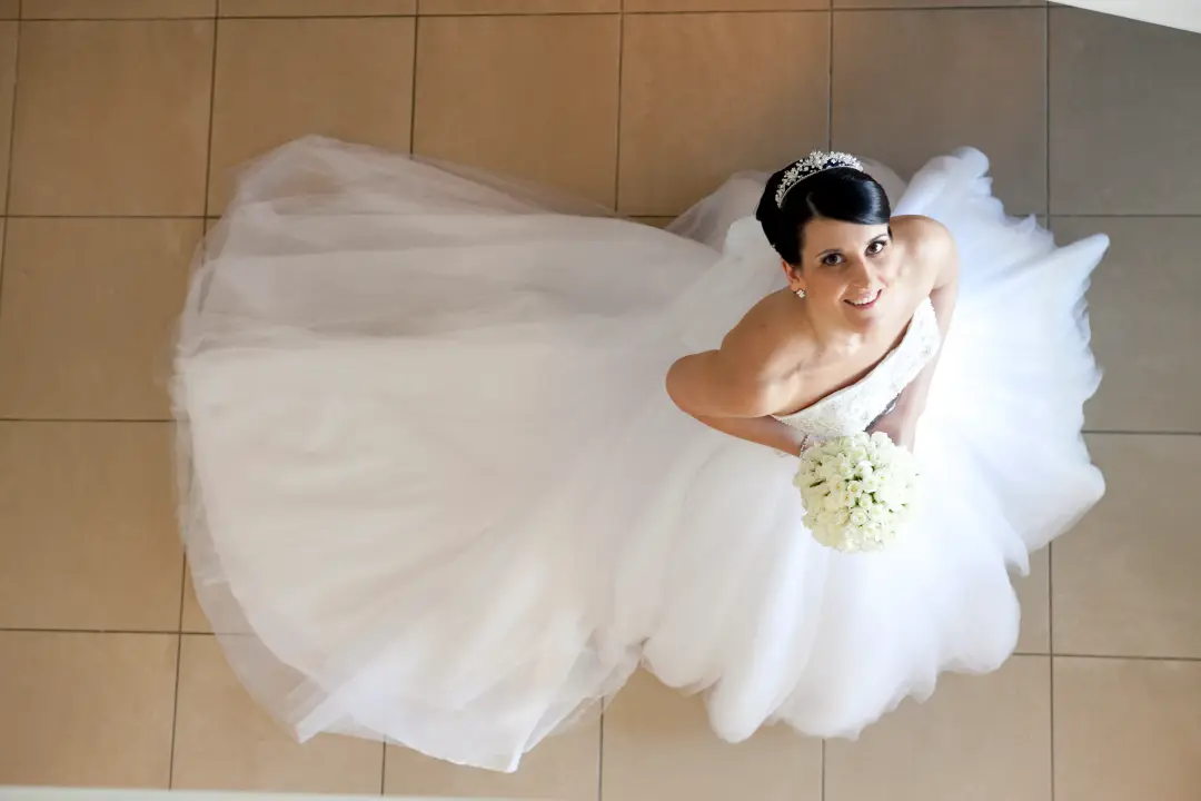 The finished wedding hair and makeup by Amanda Frost for a real bride