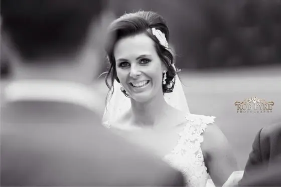 Wedding hair and makeup, the bride under her veil before the ceremony